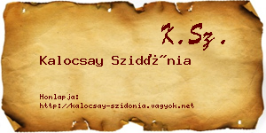 Kalocsay Szidónia névjegykártya